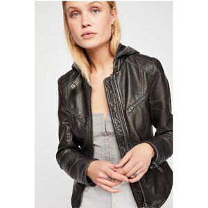 We the Free / Free People, Monroe Hooded Vegan Jacket, Black, Size XS, NWT